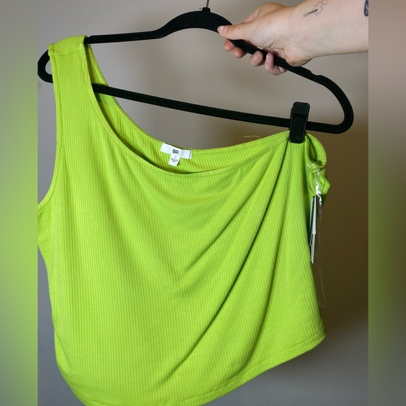 COPY - BP Lime Green Ribbed One Shoulder Tank - Picture 3 of 12